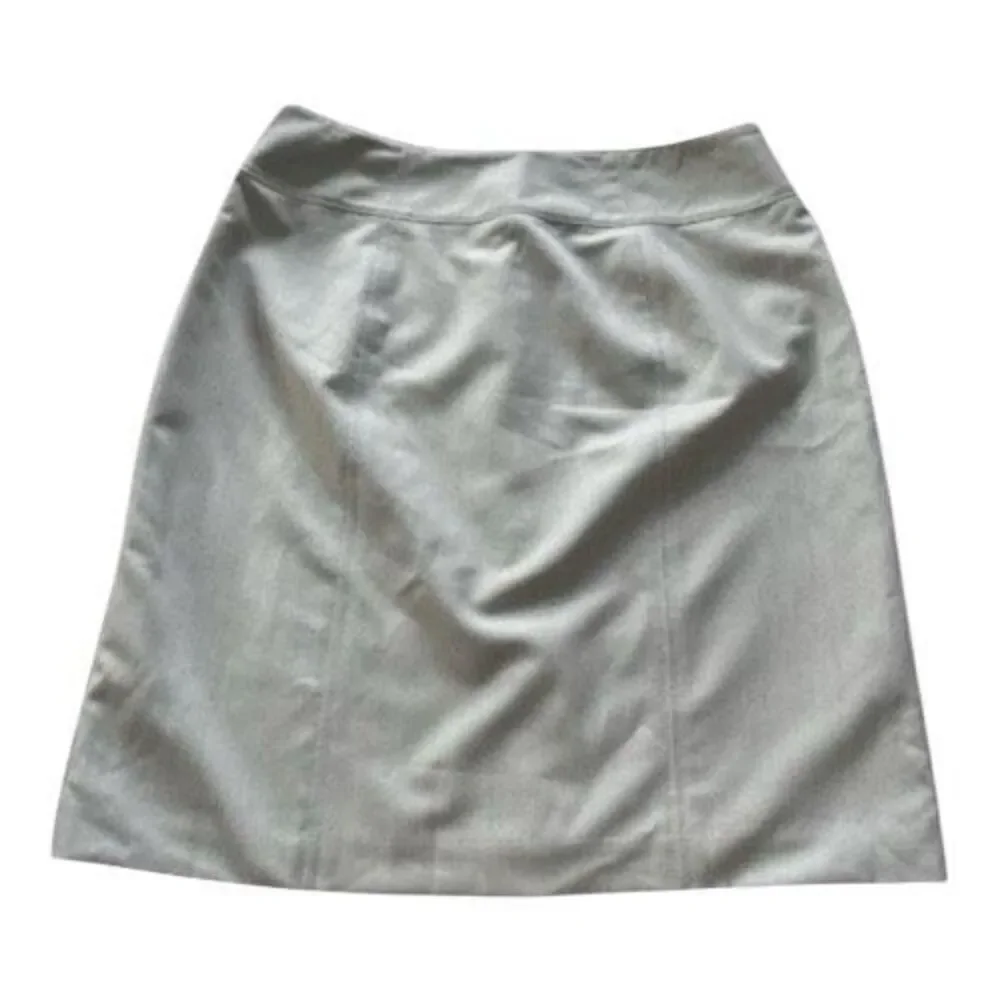 Worthington Beige Pencil Above Knee Length Skirt Size 12 Back Zip Formal Career
